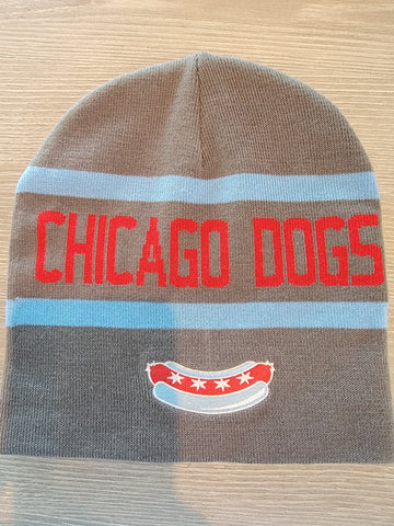 Chicago Dogs Primary Logo Cuffed Knit Winter Hat - Gray