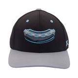 CHICAGO DOGS SECONDARY LOGO BLACK/GREY STRETCH FIT HAT