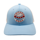CHICAGO DOGS LIGHT BLUE/WHITE PERFORMANCE STRETCH FIT HAT