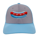 CHICAGO DOGS SECONDARY LOGO LIGHT GREY/LIGHT BLUE STRETCH FIT HAT