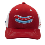 CHICAGO DOGS SECONDARY LOGO RED/WHITE PERFORMANCE STRETCH FIT HAT