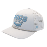 DOGS BASEBALL WHITE/BLUE PERFORMANCE SNAPBACK
