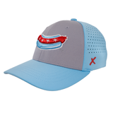 CHICAGO DOGS SECONDARY LOGO LIGHT GREY/LIGHT BLUE STRETCH FIT HAT