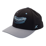 CHICAGO DOGS SECONDARY LOGO BLACK/GREY STRETCH FIT HAT