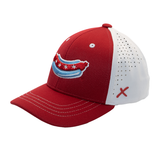 CHICAGO DOGS SECONDARY LOGO RED/WHITE PERFORMANCE STRETCH FIT HAT