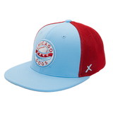 CHICAGO DOGS BLUE/RED MESH STRETCH FIT HAT