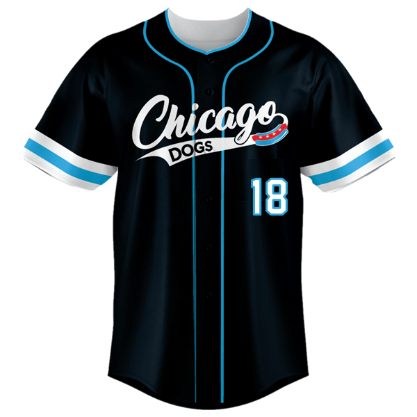 Chicago Dogs Mens #18 Replica Jersey - BLACK