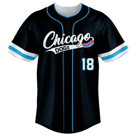 Chicago Dogs Mens #18 Replica Jersey - BLACK