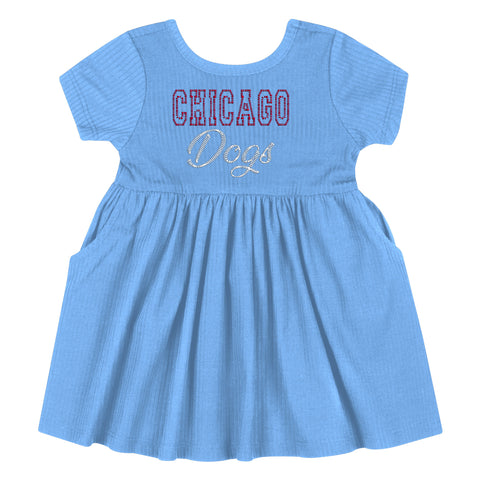 Chicago Dogs Blue Bow Dress