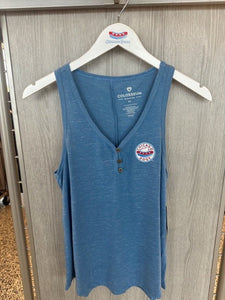 CHICAGO DOGS BLUE PRIMARY LOGO WOMENS BUTTON UP TANK TOP