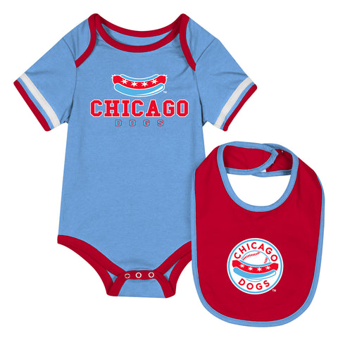 Chicago Dogs Blue / Red Primary Logo Onesie