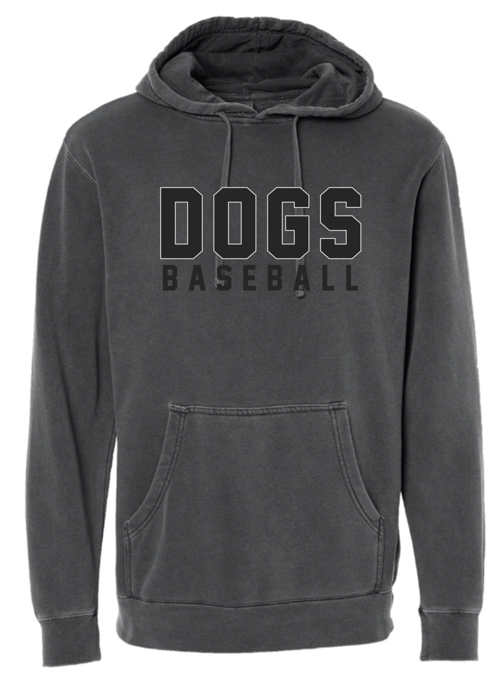 Dark Heather Grey Dogs Baseball Hoodie