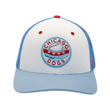 CHICAGO DOGS CIRCLE WHITE/BLUE MESH SNAPBACK