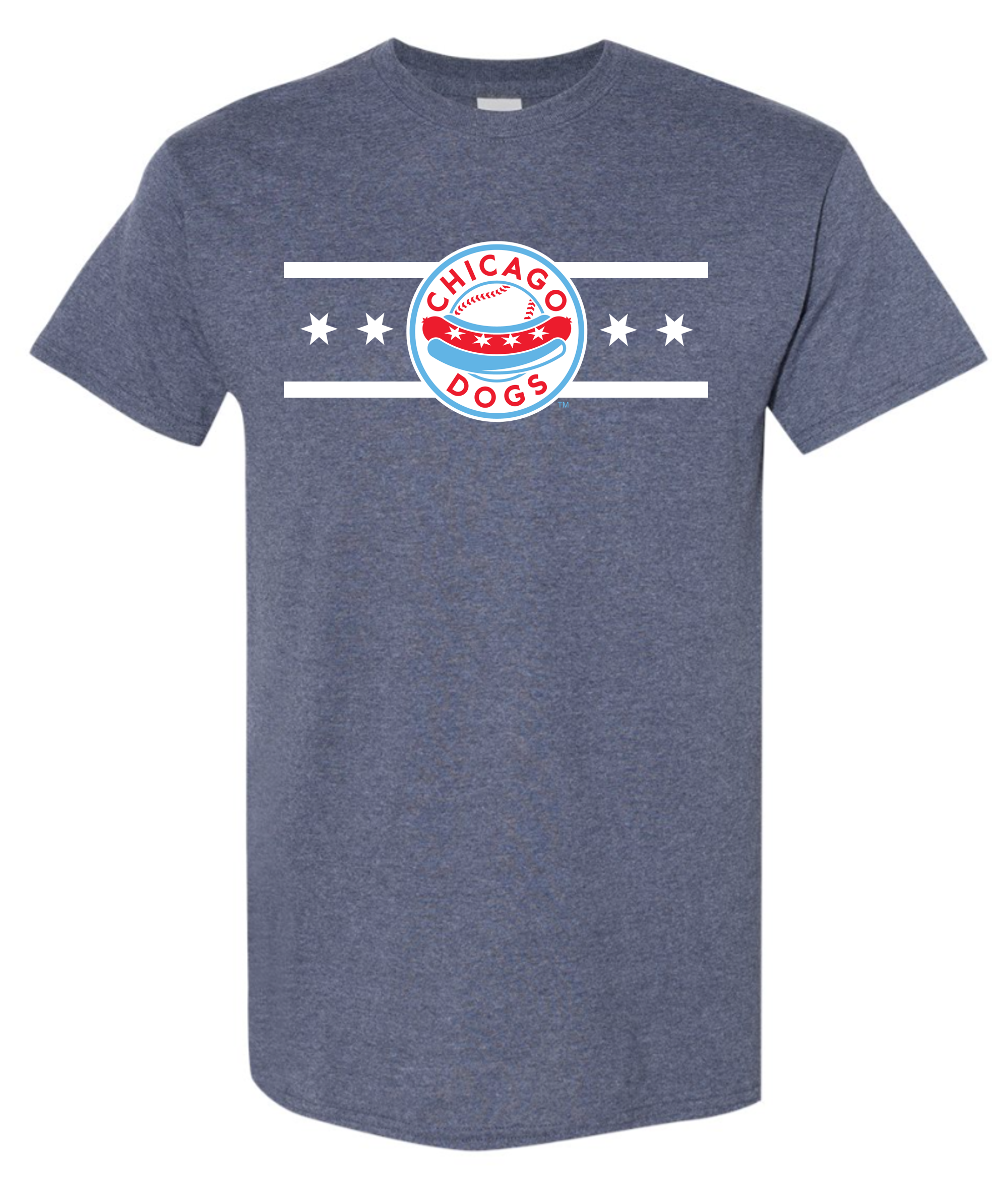 DOGS HEATHER NAVY CIRCLE LOGO TEE