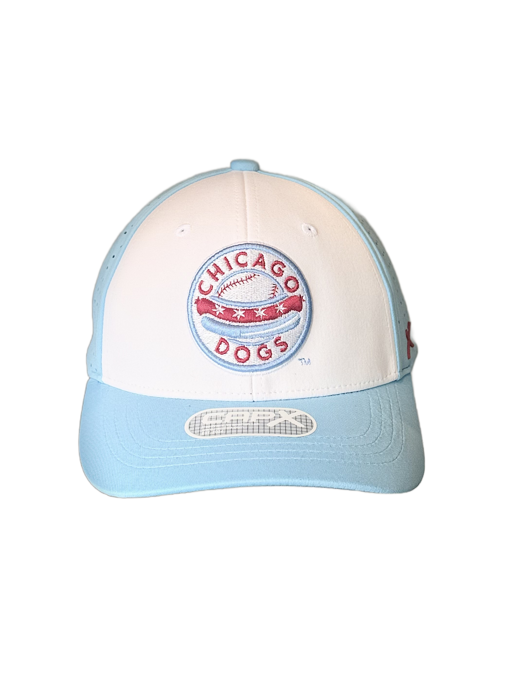 CHICAGO DOGS LIGHT BLUE / WHITE STRETCH FIT HAT