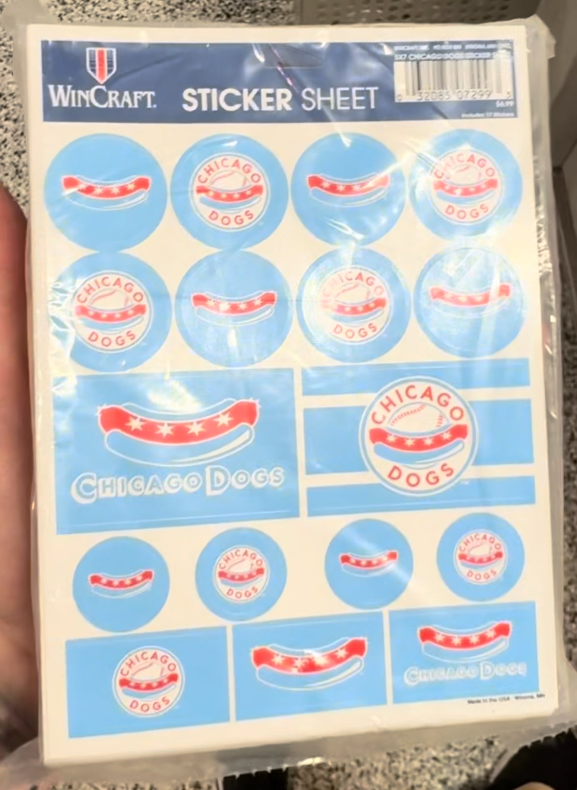 Chicago Dogs WinCraft 5x7 Sticker Sheet