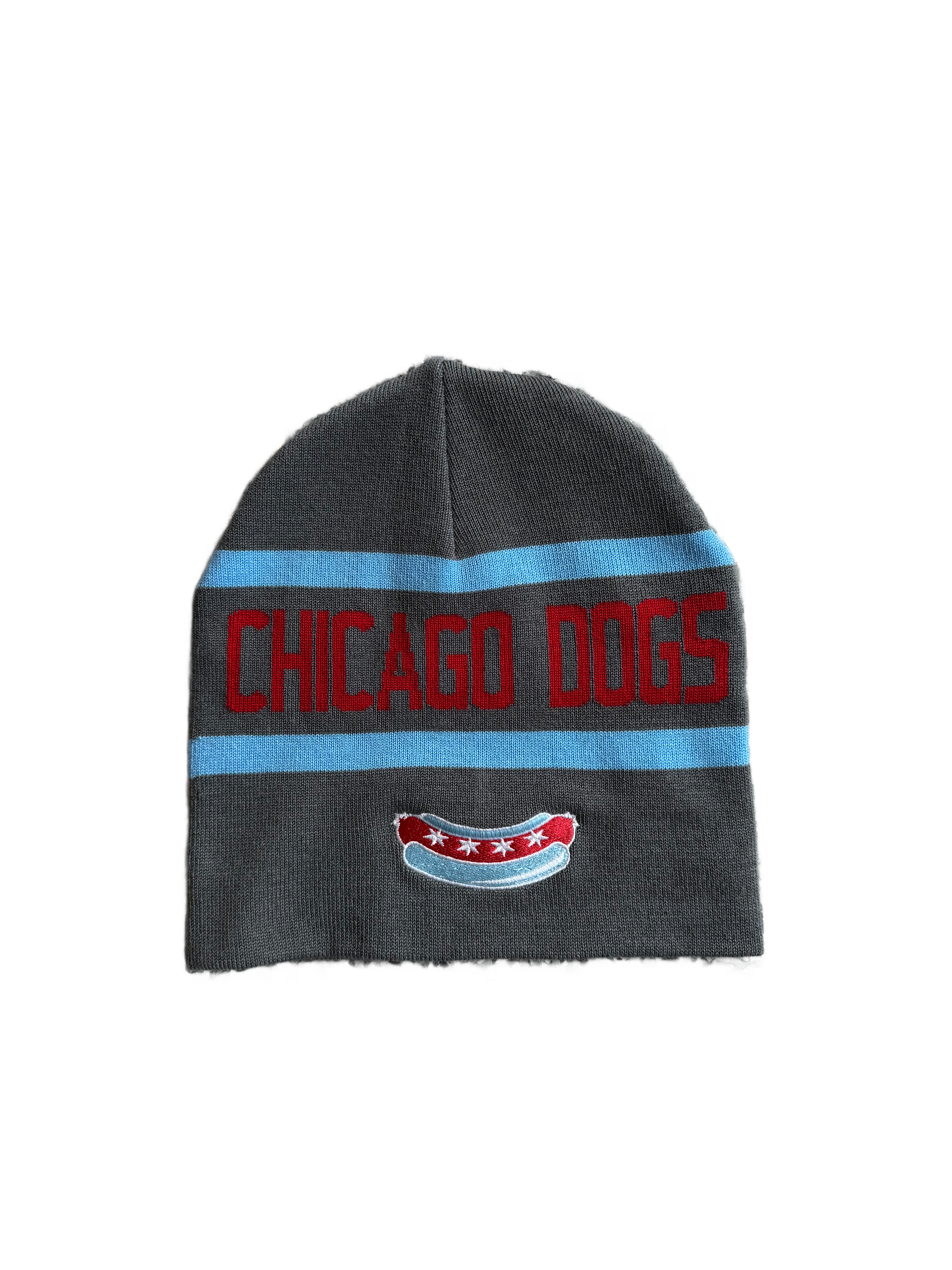 Chicago Dogs Primary Logo Cuffed Knit Winter Hat - Gray