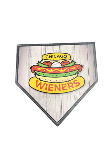 CHICAGO DOG WIENER LOGO BASEBALL PLAQUE