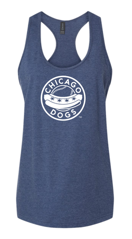 WOMEN'S NAVY CIRCLE HOT DOG LOGO TANK