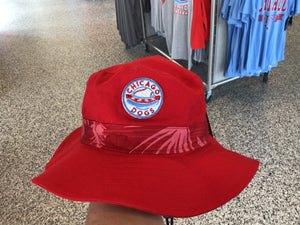 DOGS CIRCLE LOGO RED BUCKET HAT