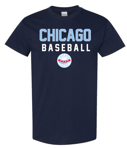 CHICAGO DOGS NAVY CHICAGO BASEBALL T-SHIRT