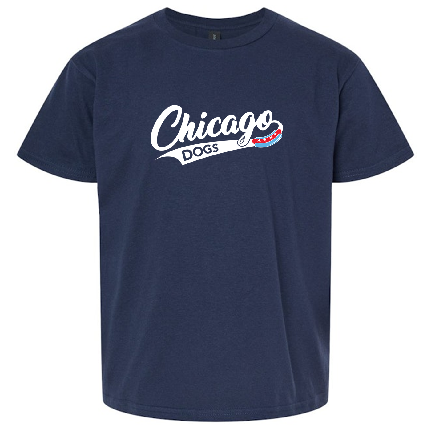 CHICAGO DOGS YOUTH CHICAGO SCRIPT SHORT SLEEVE TEE - NAVY