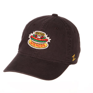 Chicago Dogs Zephyr Wieners Logo Adjustable Slouch Hat - Black - Chicago Dogs Team Store