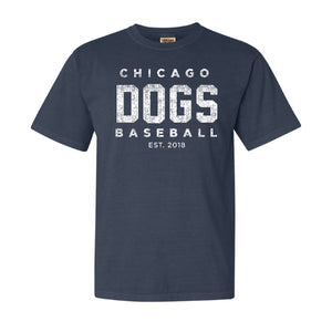 CHICAGO DOGS MEN'S DASH EST 2018 SHORT SLEEVE TEE - DENIM