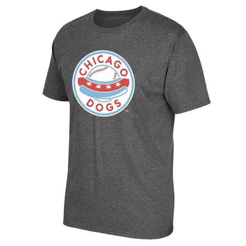 Chicago Dogs Mens Primary Logo Short Sleeve Basic Tee - Dark Grey - Chicago Dogs Team Store