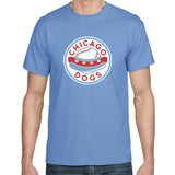 Chicago Dogs Mens Primary Logo Short Sleeve Basic Tee - Light Blue - Chicago Dogs Team Store