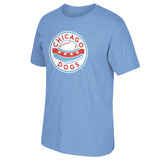 Chicago Dogs Mens Primary Logo Short Sleeve Basic Tee - Light Blue - Chicago Dogs Team Store