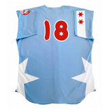 Chicago Dogs Wilson Pro Fusion Mens #18 Replica Road Jersey - Light Blue - Chicago Dogs Team Store