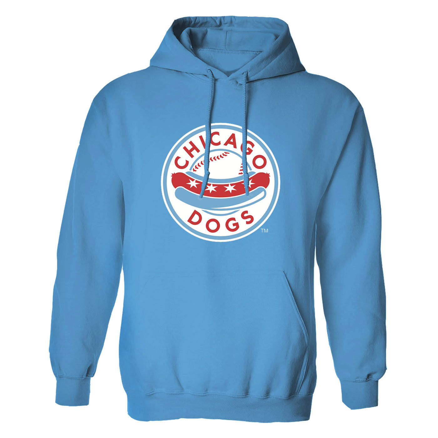 Chicago Dogs Men's Primary Logo Basic Hoodie - Light Blue - Chicago Dogs Team Store