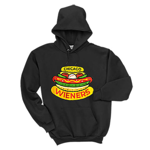 Chicago Dogs Vantage Chicago Wieners Pullover Fleece Hoodie - Black - Chicago Dogs Team Store