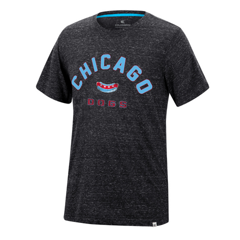 CHICAGO DOGS MEN'S TACKLE TWILL DISTRESSED TEE SHIRT - CHARCOAL