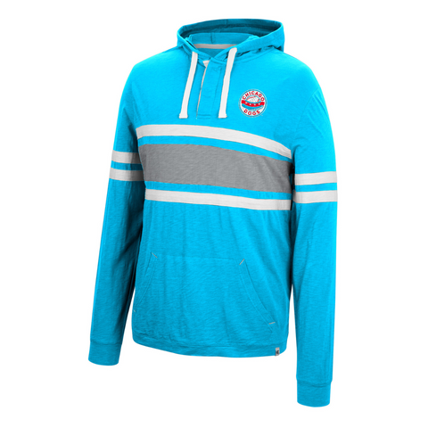 CHICAGO DOGS MEN'S HOODED LONG SLEEVE TEE SHIRT - LIGHT BLUE
