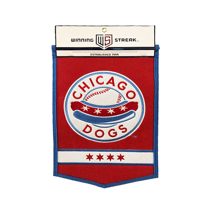 Chicago Dogs Winning Streak Sports 12x18 Wool Traditions Banner - Red - Chicago Dogs Team Store