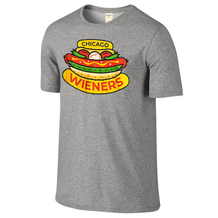 Chicago Dogs Mens Chicago Wieners Short Sleeve Tee - Heather Grey - Chicago Dogs Team Store